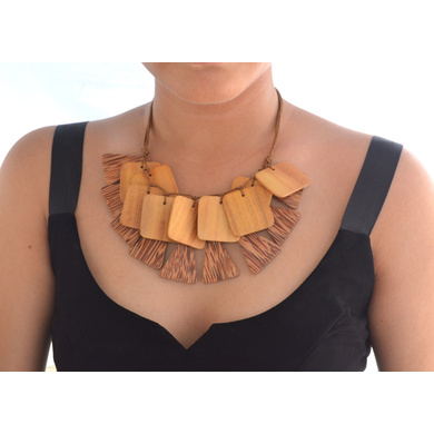 Coco and Jackfruit Wood Necklace-1