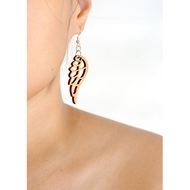 Bird Wings Wooden Earrings-1