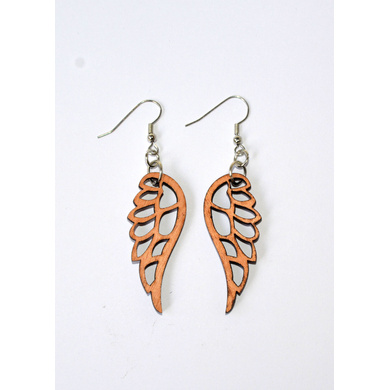 Bird Wings Wooden Earrings-CWE0000005