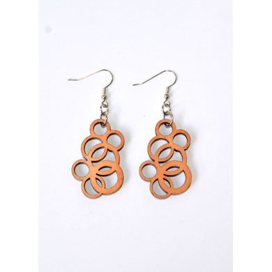 Bubbles Wooden Earrings-CWE0000004