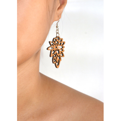 Floral Tease Wooden Earrings-1