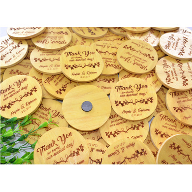 Wooden Refrigerator Magnet Wedding Favor-1