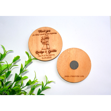 Wooden Refrigerator Magnet Wedding Favor-2