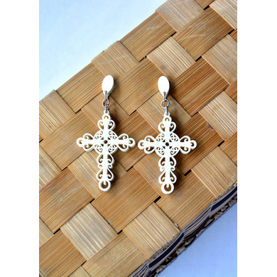 Faithful Warrior Wood Earrings-CWE0000013