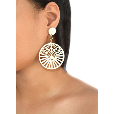 Royal Mystique Wood Earrings-1