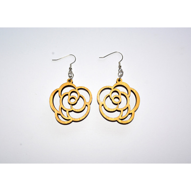 Rose Wood Earrings-CWE0000021