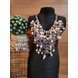 Handmade Cleopatra Beaded Statement Necklace and Earrings Set-CSN0000005-7-sm