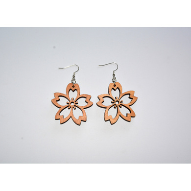 Cherry Blossom Wood Earrings-CWE0000038