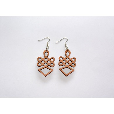 Infinity Fish Wood Earrings-CWE0000039