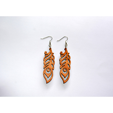 Enchantress Leaf Wood Earrings-CWE0000044