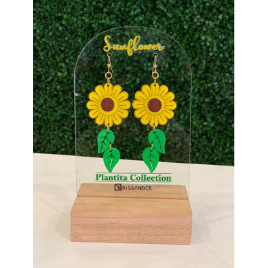 Sunflower Wood Earrings-CWE0000057