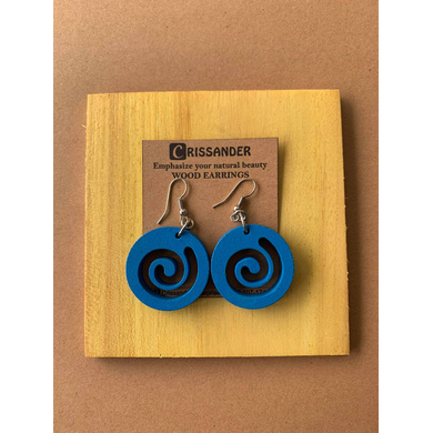 Spiraling Beauty Colored Wood Earrings-CWE0000068